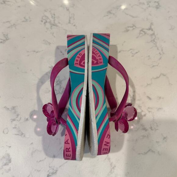 BCBGeneration platform flip flops pink gem flower accent size 10 Y2K baddie - Picture 6 of 9